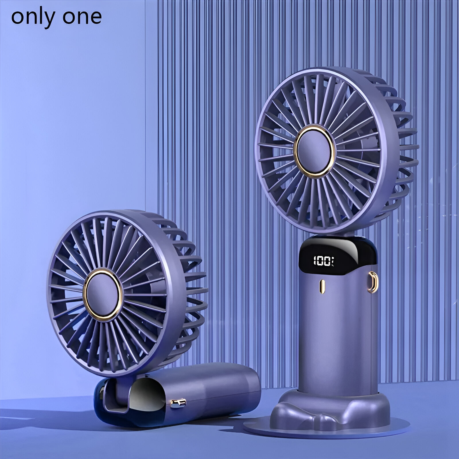 Handheld Fan Personal Fan 5000MAh Rechargeable,5 Speeds with LED Display,90° Adjustable