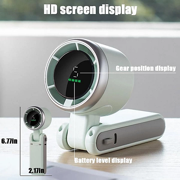 Portable Handheld Mini Turbo Fan 5 Speeds 3 IN 1 Foldable Personal Cooling Fan